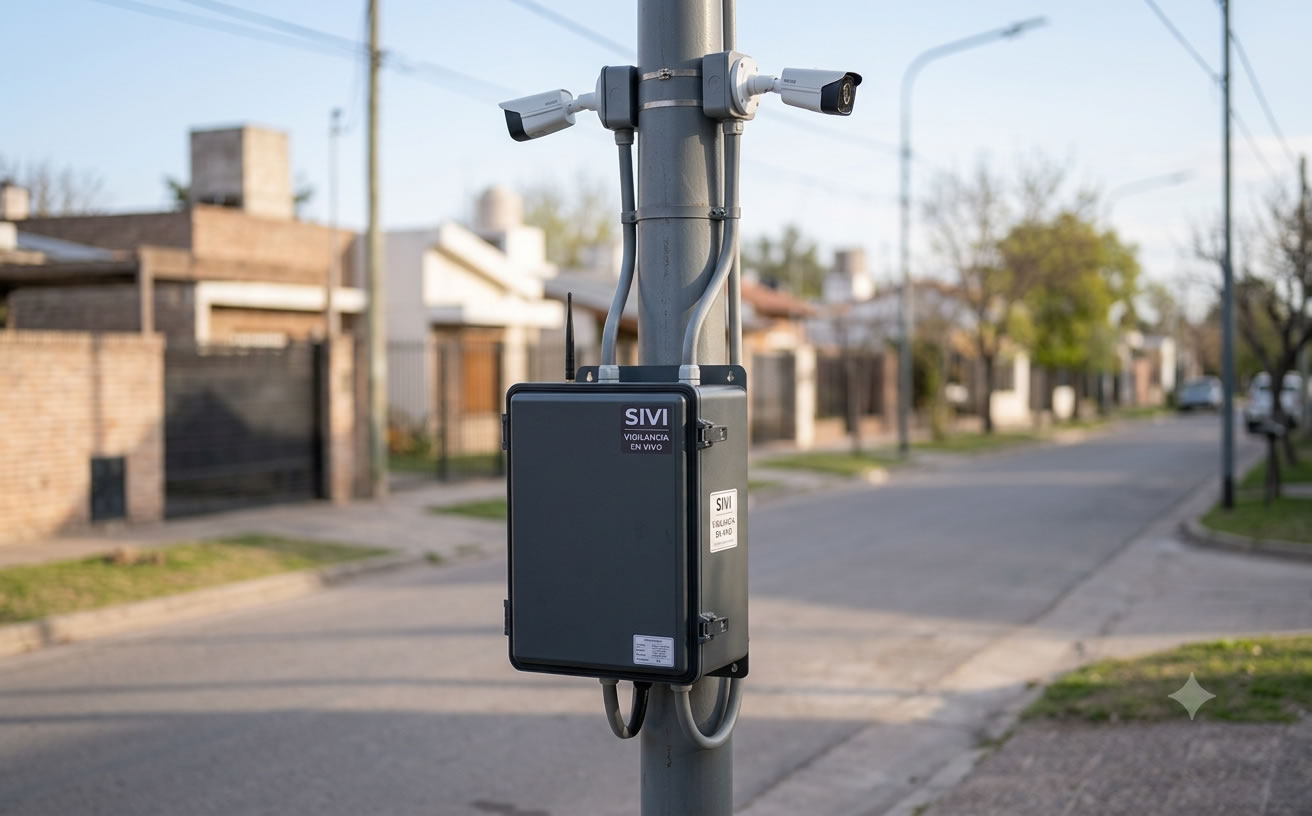 Sistema SIVI de visión barrial independiente instalado en la calle